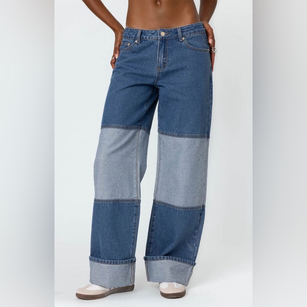 BDG Urban Outfitters Patchwork Two-Tone Blue Denim Jeans SIZE 28‎